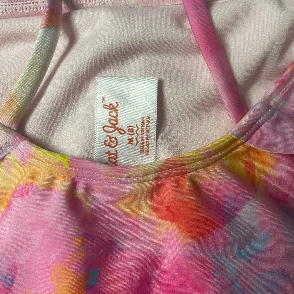 Cat Jack Floral one-piece swimsuit with rushing adjustable ties size 8. Swim - Picture 2 of 7